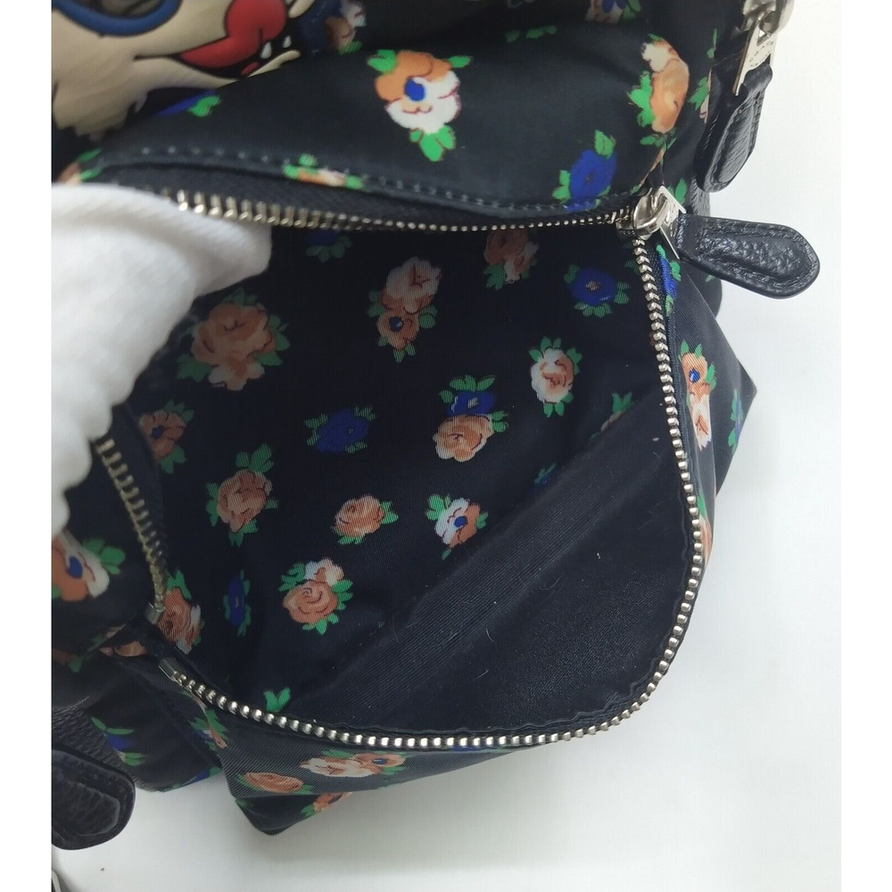 Coach Mini Charlie Tea Rose Floral Printed Nylon Zipper Backpack - Picture 9 of 13